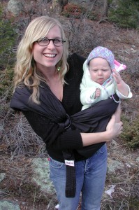 With baby Isabelle in my first sling. The Sling E-Zee.