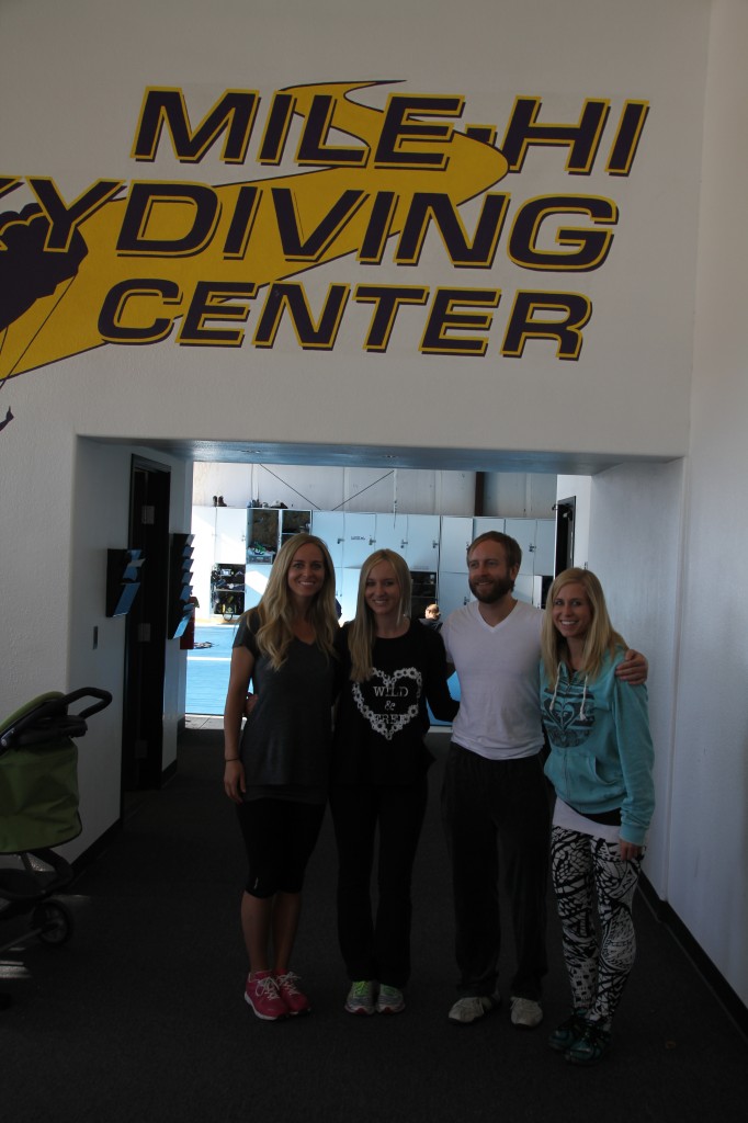 Here we are moments after we first arrived at Mile High Skydiving Center in Longmont, CO.  